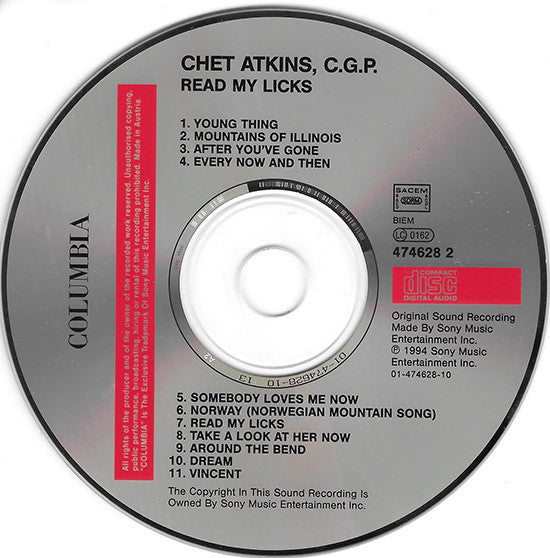 Chet Atkins : Read My Licks (CD, Album)