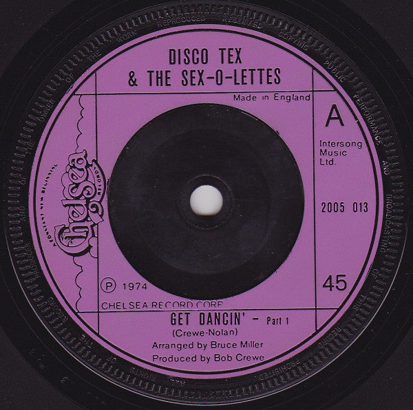 Disco Tex & The Sex-O-Lettes* : Get Dancin' - Part 1 (7", Single, Sol)