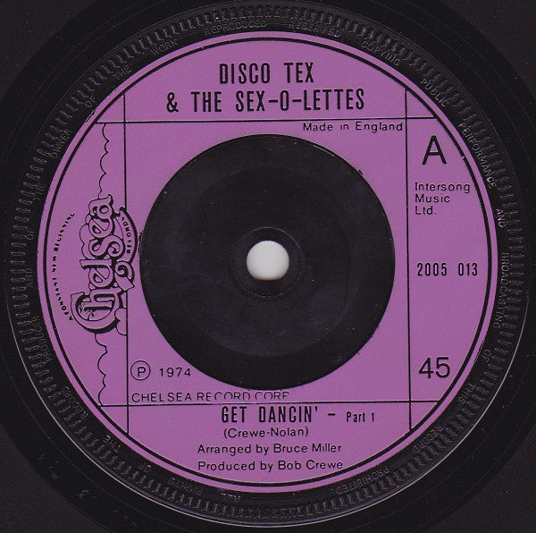 Disco Tex & His Sex-O-Lettes : Get Dancin' - Part 1 (7", Single, Sol)