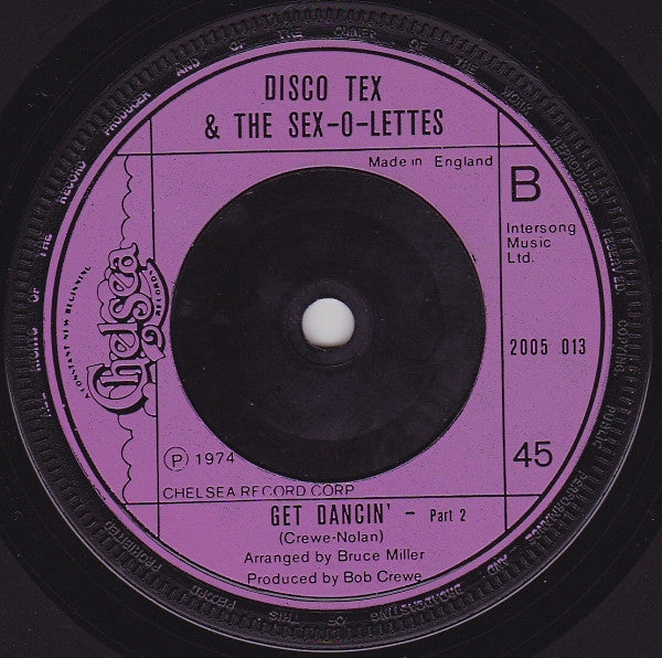 Disco Tex & His Sex-O-Lettes : Get Dancin' - Part 1 (7", Single, Sol)