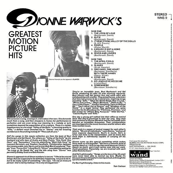 Dionne Warwick : Dionne Warwick's Greatest Motion Picture Hits (LP, Comp)