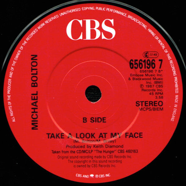 Michael Bolton : Georgia On My Mind (7")