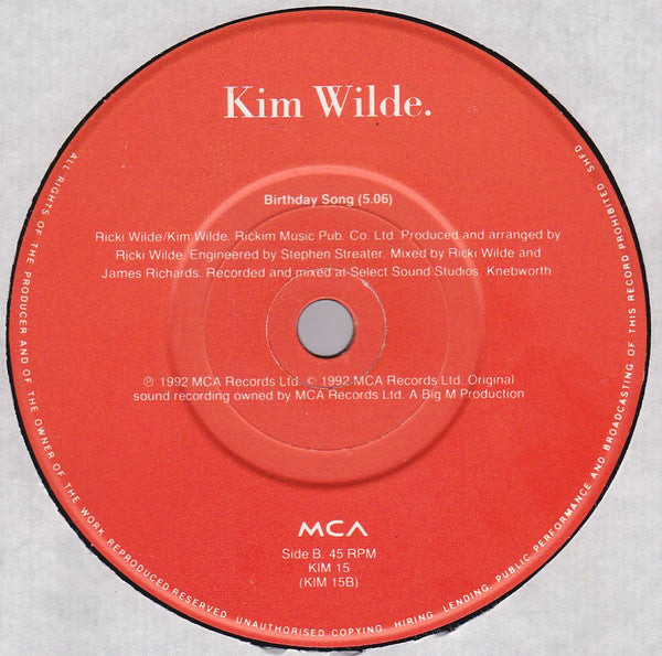 Kim Wilde : Love Is Holy (7", Single, Pap)