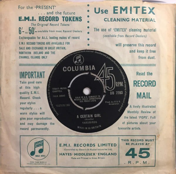 The Yardbirds : I Wish You Would (7", Single)