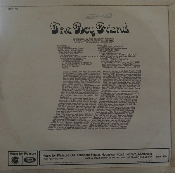 "The Boy Friend" Original London Cast Starring Anne Rogers : The Boy Friend (LP)