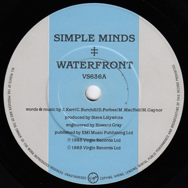 Simple Minds : Waterfront (7", Single, Pap)