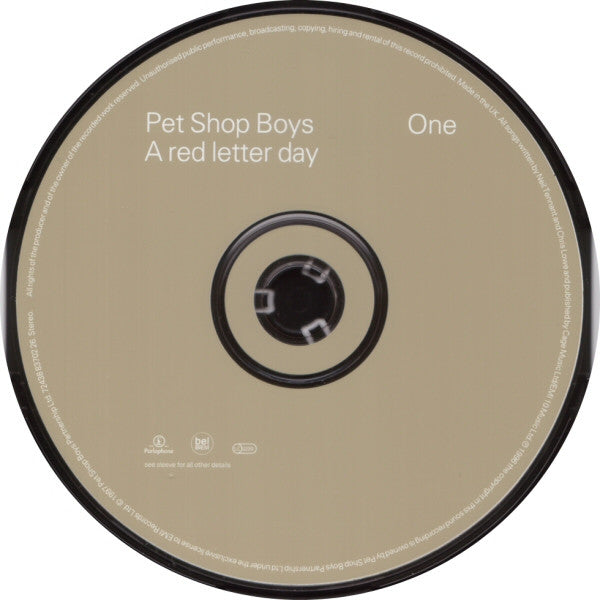 Pet Shop Boys : A Red Letter Day (CD, EP, One)