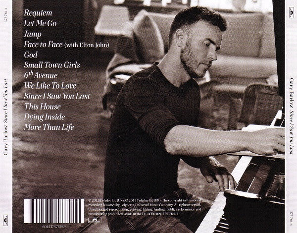 Gary Barlow : Since I Saw You Last (CD, Album, EDC)