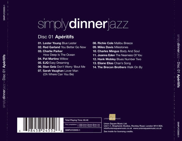 Various : Simply Dinner Jazz (4xCD, Comp + Box)
