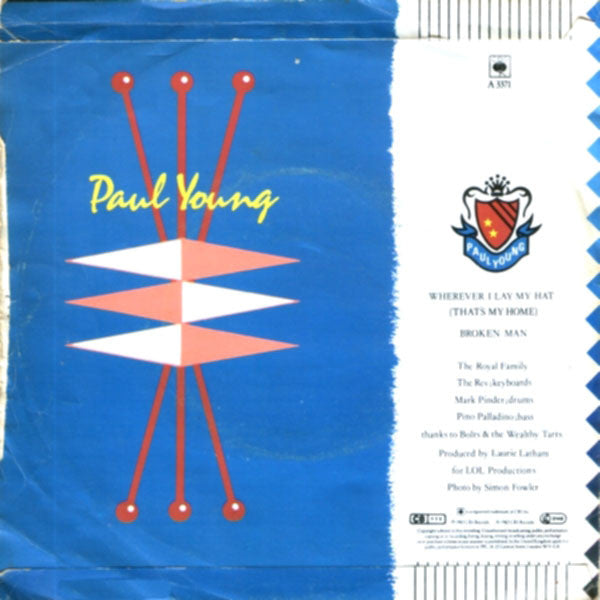 Paul Young : Wherever I Lay My Hat (7", Single, Ora)