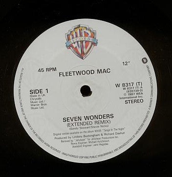 Fleetwood Mac : Seven Wonders (Extended Remix) (12", Single)