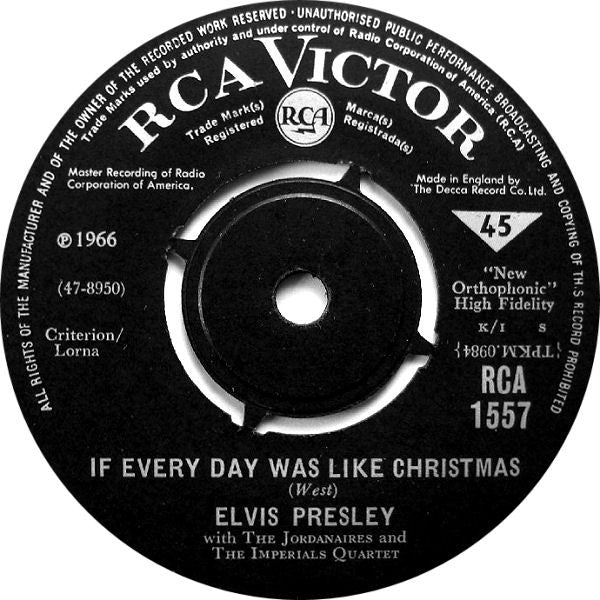 Elvis Presley : If Every Day Was Like Christmas (7", Single)