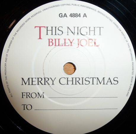 Billy Joel : This Night (7", Single, Gat)