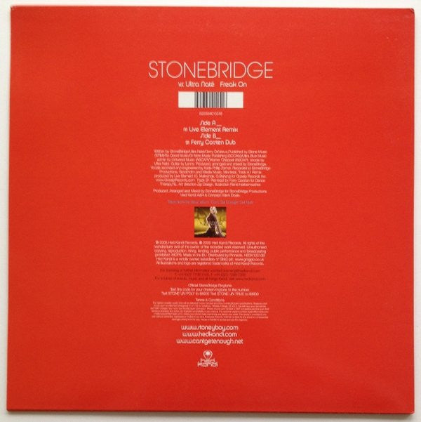 StoneBridge vs. Ultra Naté : Freak On (12", Ltd)