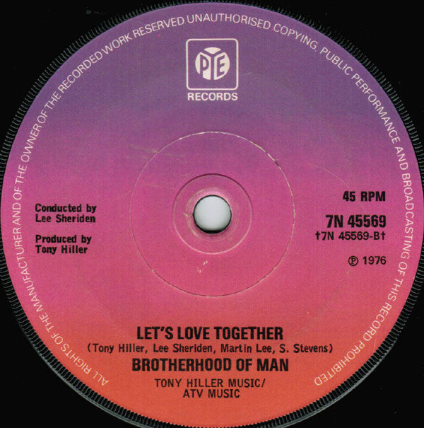 Brotherhood Of Man : Save Your Kisses For Me (7", Single, Sol)