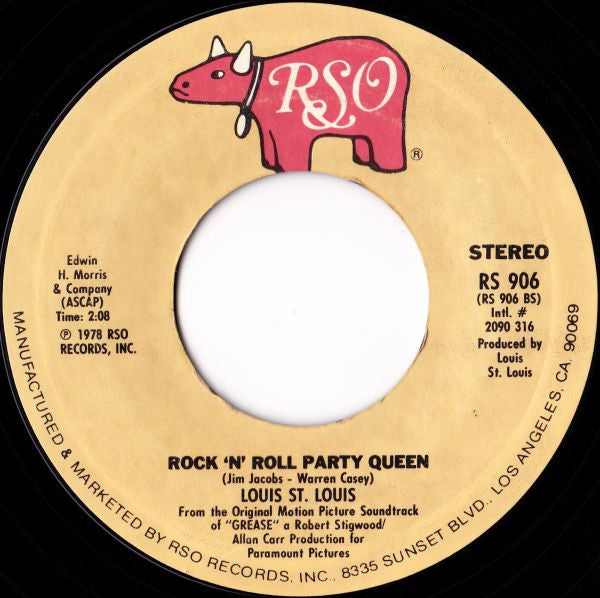 John Travolta, Olivia Newton-John & "Grease" Cast / Louis St. Louis : Summer Nights / Rock 'N' Roll Party Queen (7", Single, Styrene, Pit)