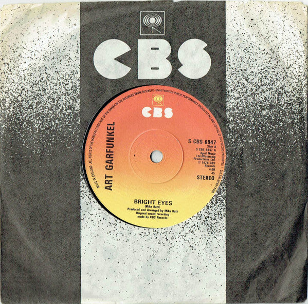 Art Garfunkel : Bright Eyes (7", Single, Sol)