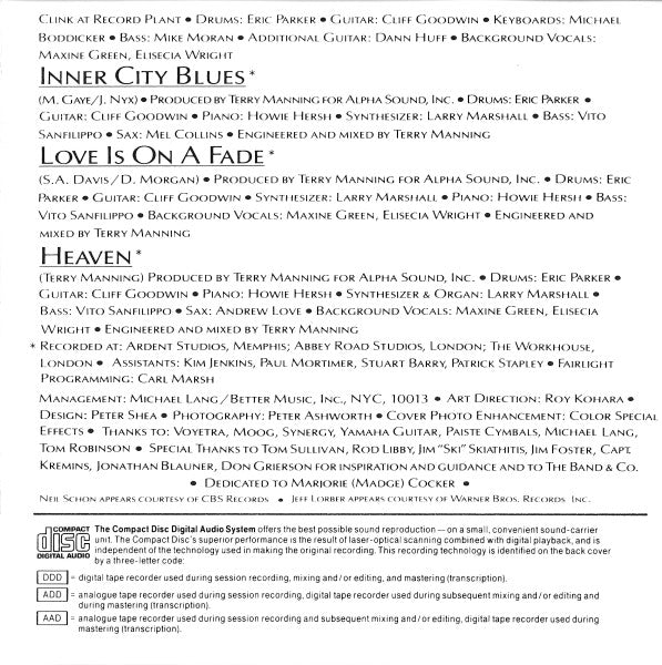 Joe Cocker : Cocker (CD, Album)