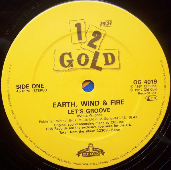 Earth, Wind & Fire : Let's Groove / Boogie Wonderland (12")