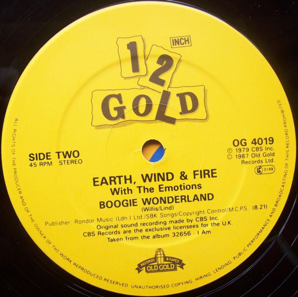 Earth, Wind & Fire : Let's Groove / Boogie Wonderland (12")