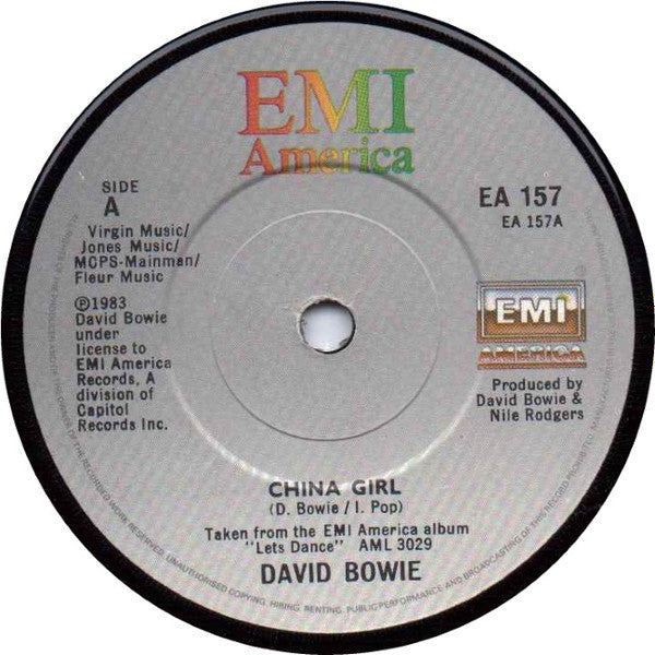 David Bowie : China Girl (7", Sol)