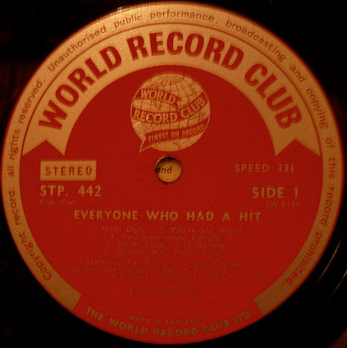 Various : Everyone Who Had A Hit (LP)