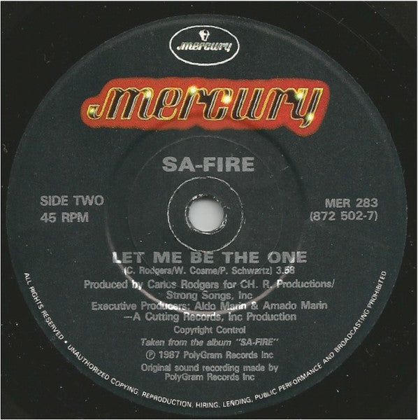 Safire : Thinking Of You (7")