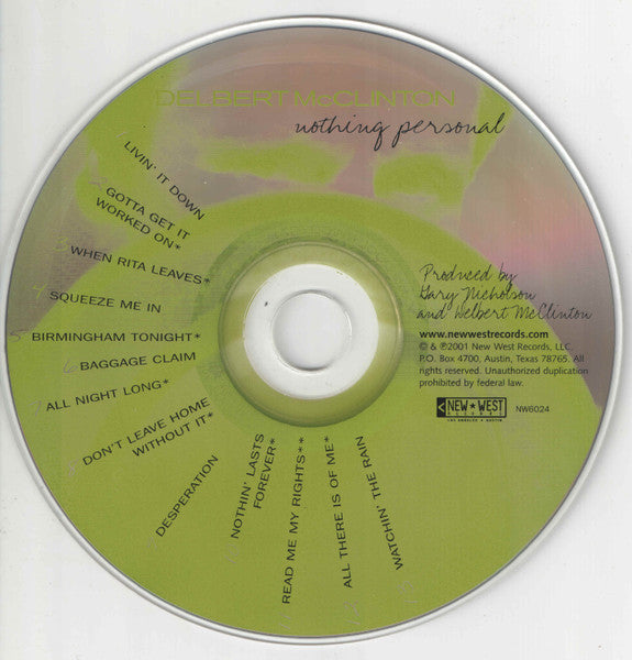 Delbert McClinton : Nothing Personal (CD, Album)