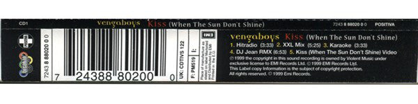 Vengaboys : Kiss (When The Sun Don't Shine) (CD, Single, Enh, CD1)