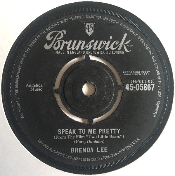 Brenda Lee : Speak To Me Pretty (7", Single)