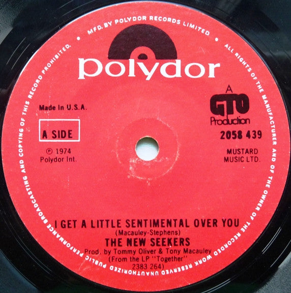 The New Seekers / Peter Paul And Marty : I Get A Little Sentimental Over You / Ride A Horse (7")