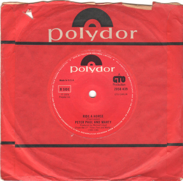The New Seekers / Peter Paul And Marty : I Get A Little Sentimental Over You / Ride A Horse (7")