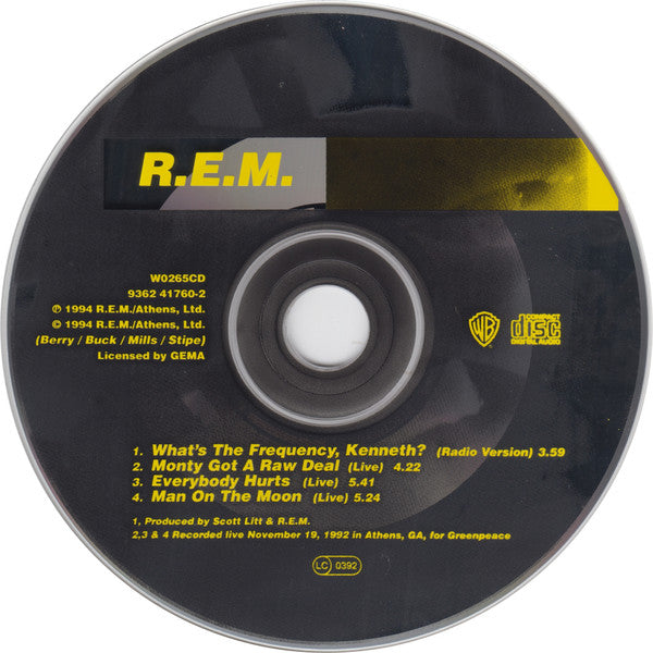 R.E.M. : What's The Frequency, Kenneth ? (CD, Single)