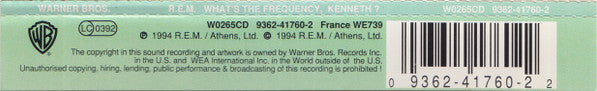 R.E.M. : What's The Frequency, Kenneth ? (CD, Single)