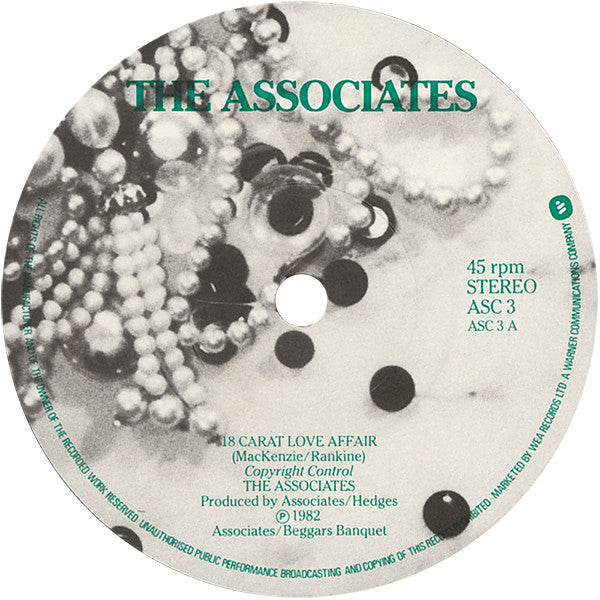 Associates* : 18 Carat Love Affair / Love Hangover (7", Single)