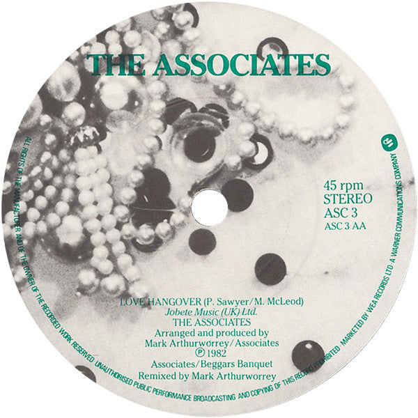 Associates* : 18 Carat Love Affair / Love Hangover (7", Single)