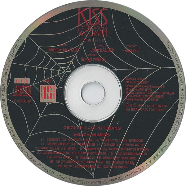 Chita Rivera, Brent Carver, Anthony Crivello : Kiss Of The Spider Woman (The Musical - Original Cast Recording) (CD, Album)