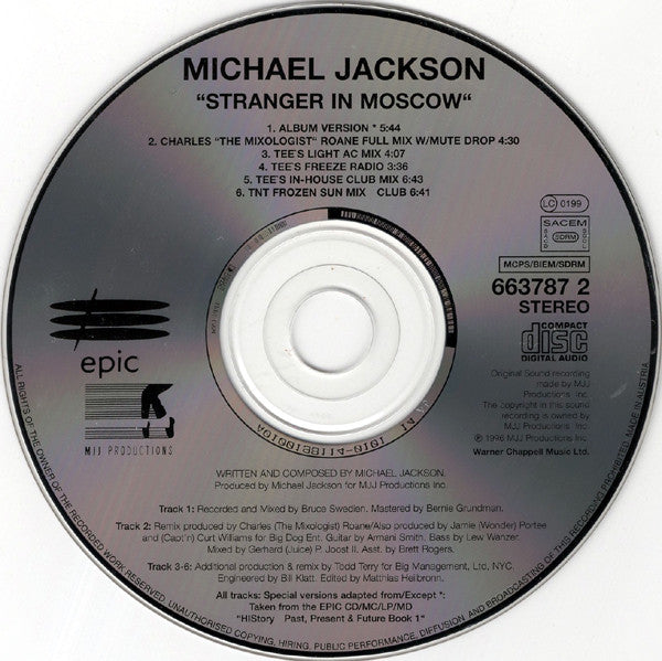 Michael Jackson : Stranger In Moscow (CD, Single, CD1)