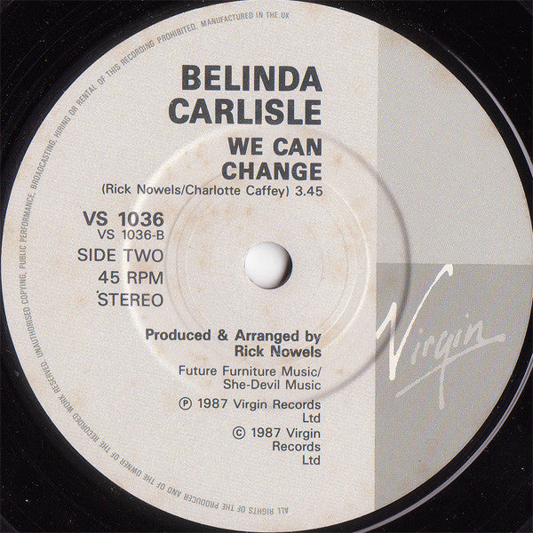 Belinda Carlisle : Heaven Is A Place On Earth (7", Single, Pap)