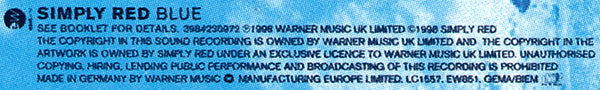 Simply Red : Blue (CD, Album, RP)