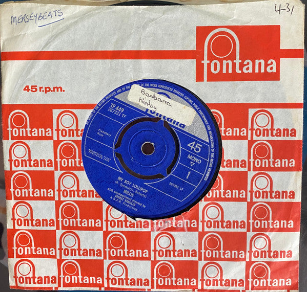 Millie* : My Boy Lollipop (7", Single, Mono, 3 P)