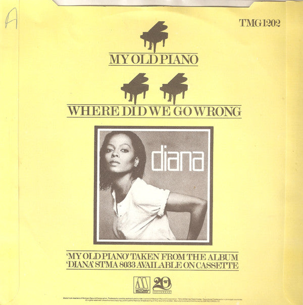 Diana Ross : My Old Piano (7", Single, Kno)