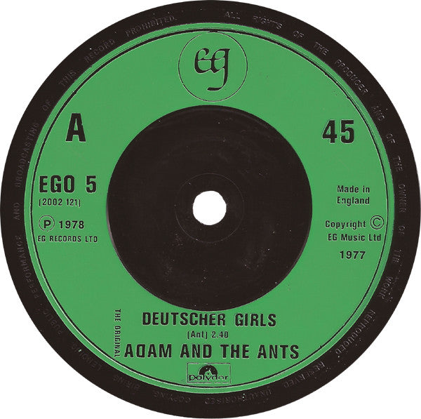 Adam And The Ants : Deutscher Girls (7", Single)