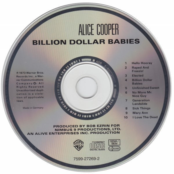 Alice Cooper : Billion Dollar Babies (CD, Album, RE)