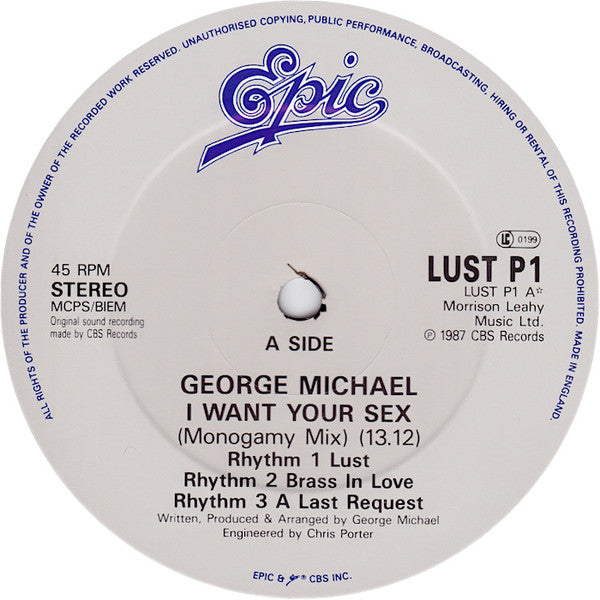 George Michael : I Want Your Sex (12", Ltd, Pos)