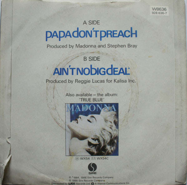 Madonna : Papa Don't Preach (7", Single, Sil)