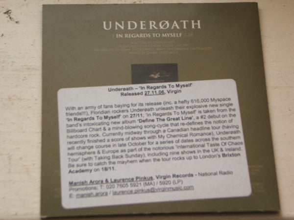 Underoath : In Regards To Myself (CD, Single, Promo)