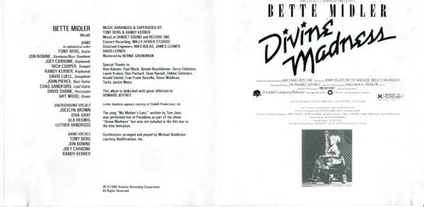 Bette Midler : Divine Madness (CD, Album, RE)