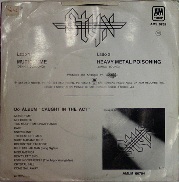 Styx : Music Time (7", Single)