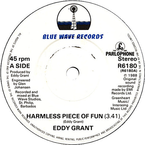 Eddy Grant : Harmless Piece Of Fun (7", Single)